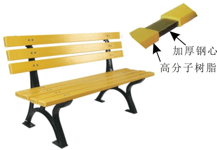 CG-X4757塑钢休闲椅小区新款木公园椅塑钢木休闲椅别墅椅子新品黄色公园椅小区椅子