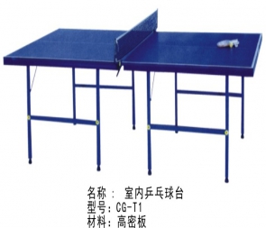CG-T1 室内乒乓球台乒乓球桌家用可折叠移动式乒乓球台室内标准型家庭兵乓球案子