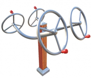 CG-X8595-C12室外健身器材太极轮肩关节训练器广场小区塑木揉推器户外健身路径