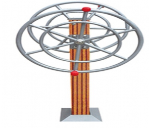 宝鸡CG-X7585-C28精品塑木公园高档别墅小区肩关节康复器双人大转轮室外健身器材