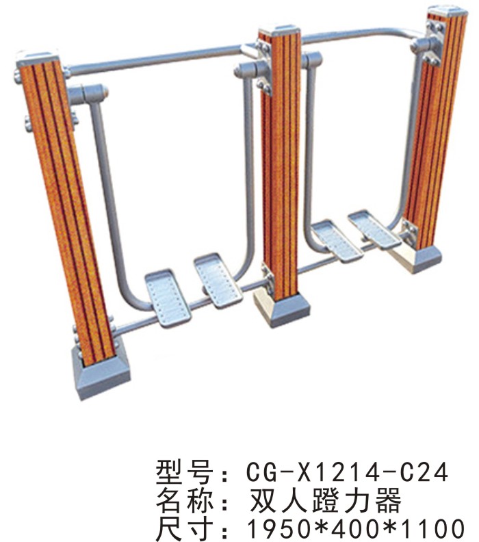 CG-X1214-C24户外路径设施小区公园 室外健身器材家用塑木双位双人太空漫步机